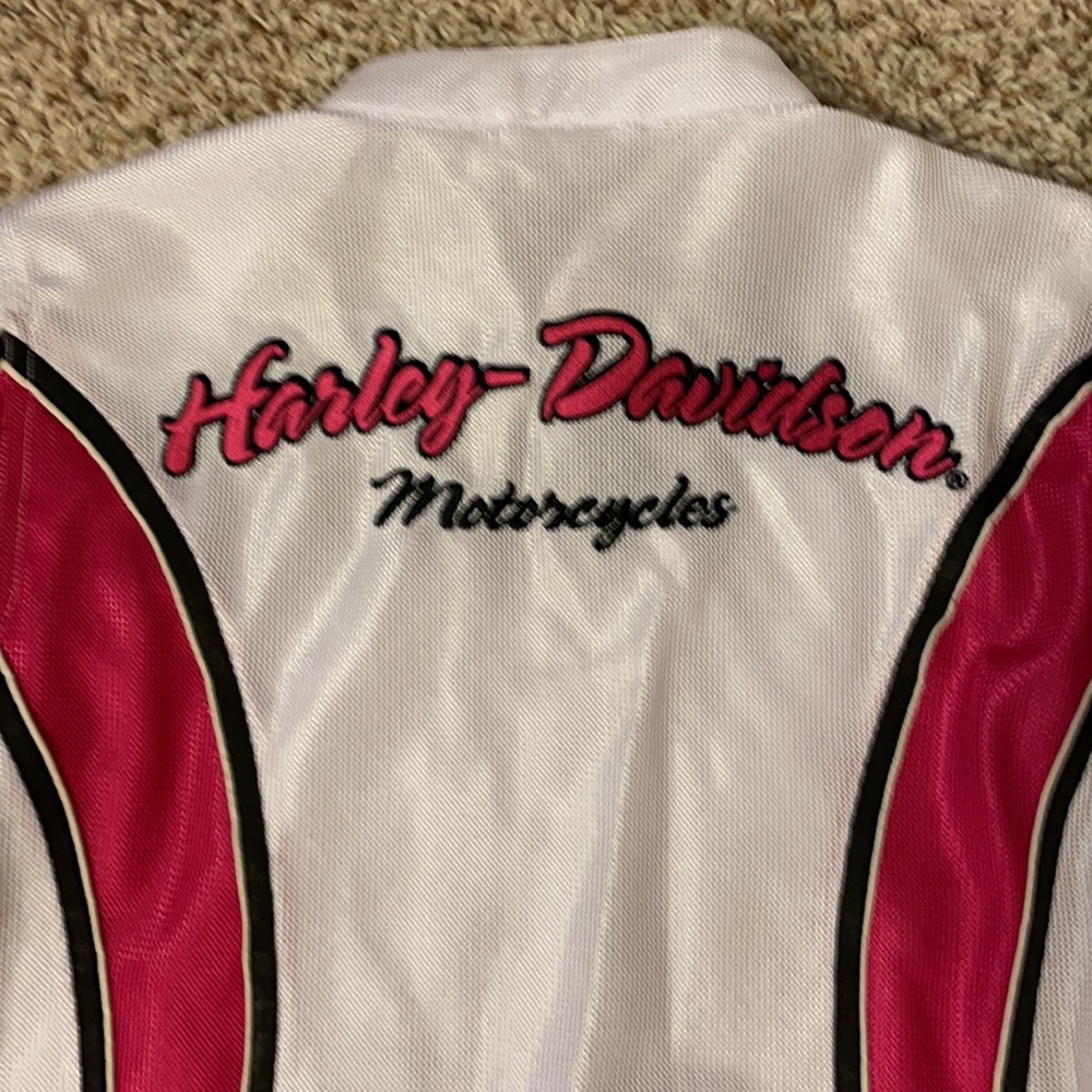 Harley Davidson ladies jacket - pink & white mesh. Like new! Size Medium